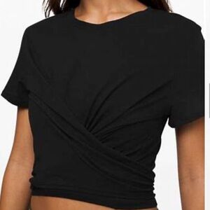 Lululemon Time To Restore Short Sleeve - Black, Size 6